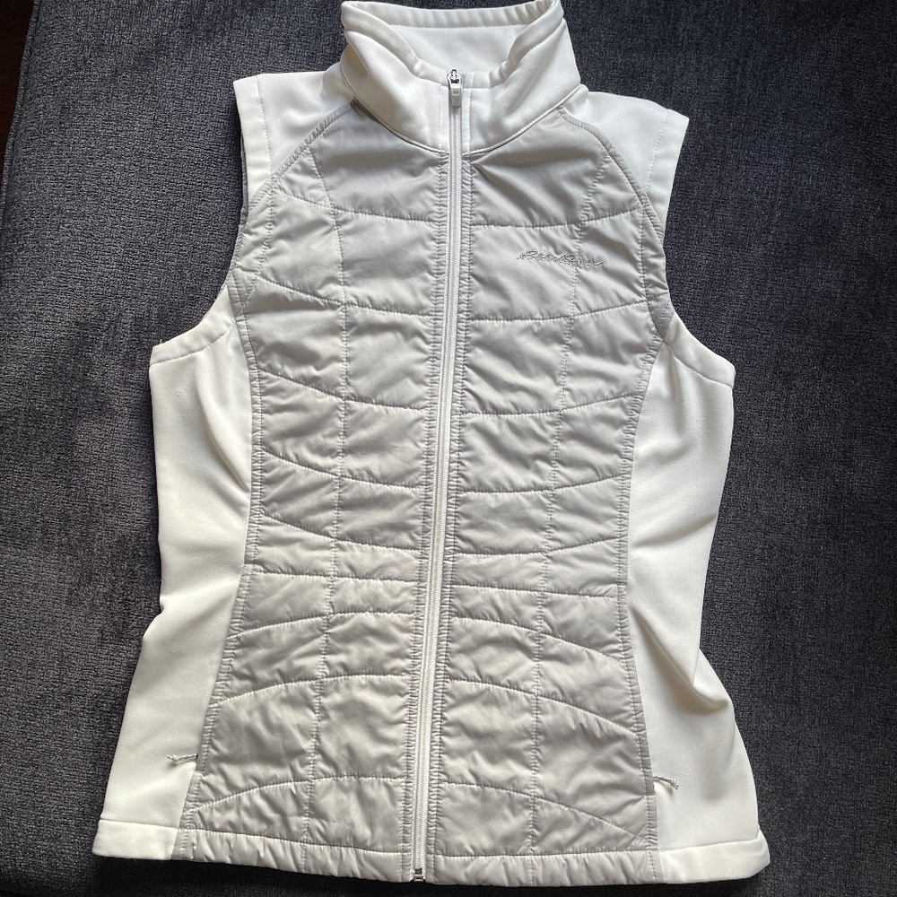 Eddie Bauer White & Gray Lightweight Vest - Women's Small